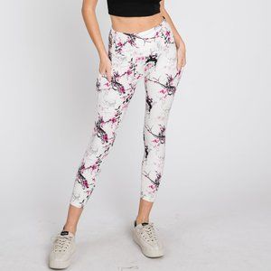 High-Quality Flower Printed Leggings, Soft Leggings, Pocket Leggings, Yoga Pants